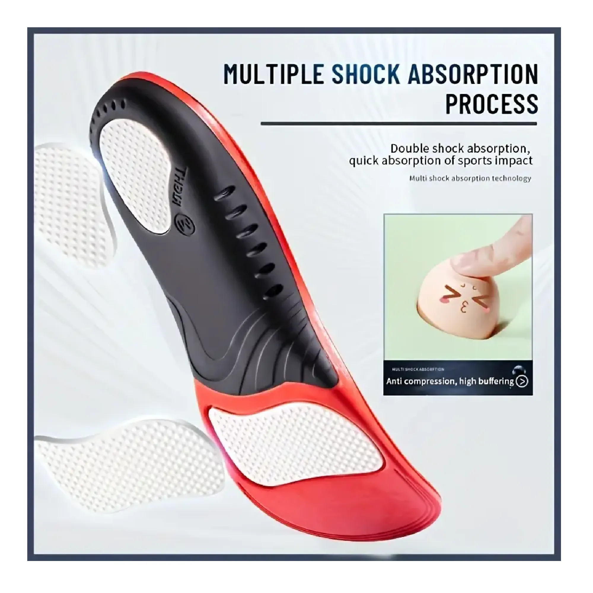 1pair Cuttable Silicone Shock Absorption Breathable Health Insoles For Shoe Men Women Orthotic Arch Support Sport Shoe Pad Soft Running Insole