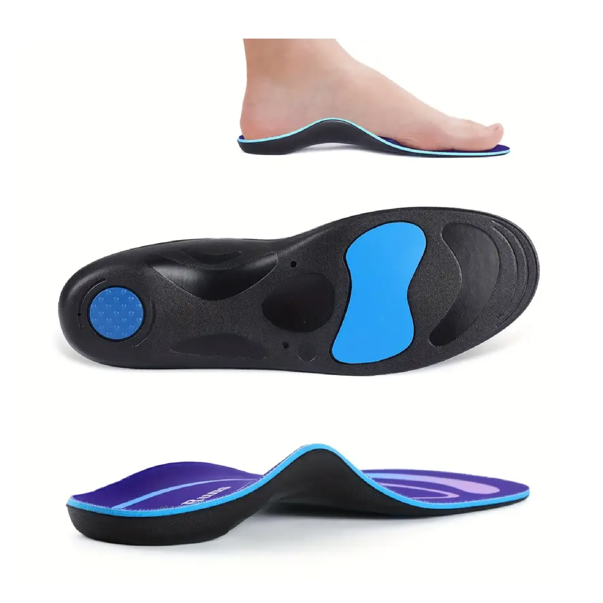 1pair Women's Plantar Fasciitis Arch Support Insoles, Men's, Running Sports Orthotic Insoles, Work Boots Gel Metatarsal Insoles