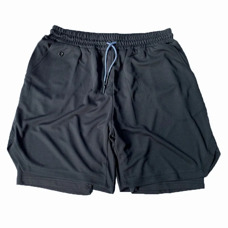 2 in 1 Training Shorts for Men double layer gym shorts