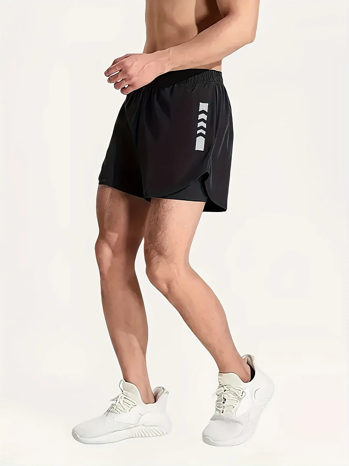 3-Piece Men's 2-in-1 Double Layer Breathable Stretch Shorts for Summer Gym Workout Training