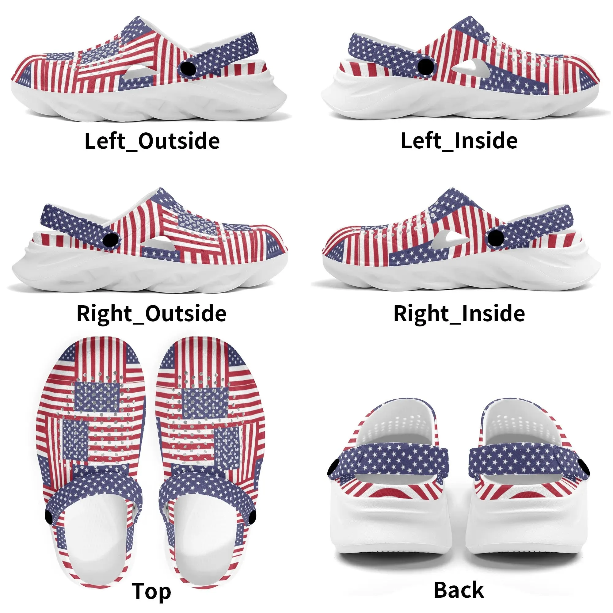 4th of July Patriotic Mens Summer Beach Hollow Out Sandals