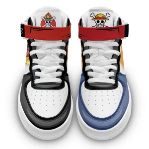 Ace and Luffy Sneakers Air Mid Custom OP Anime Shoes