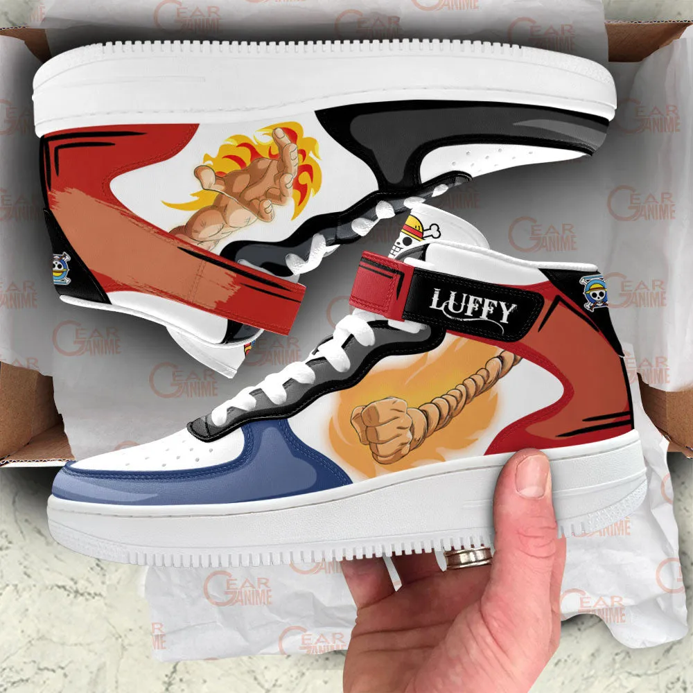 Ace and Luffy Sneakers Air Mid Custom OP Anime Shoes