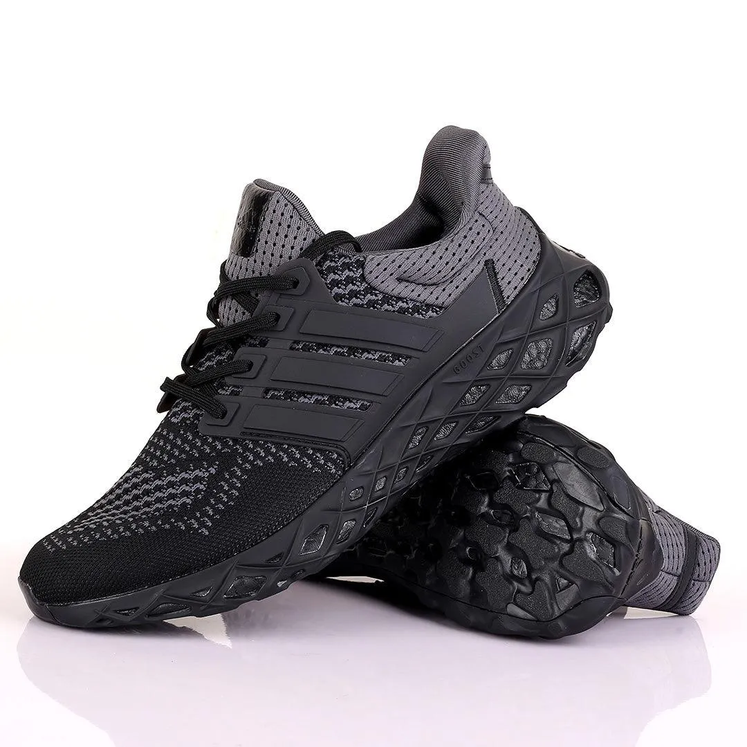 AD Boost Black And Grey  Men's Running Sneakers