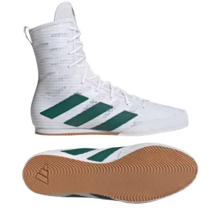 Adidas Box Hog 4 Boxing Boots - White/Green