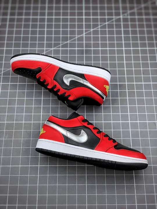 Air Jordan 1 Low Black/Green Pulse-Gym Red-White