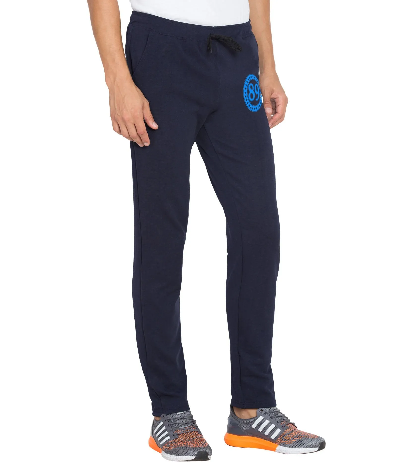 American-Elm Men's Stylish Printed Dark Blue Dri Fit Track Pant for Gym Wear