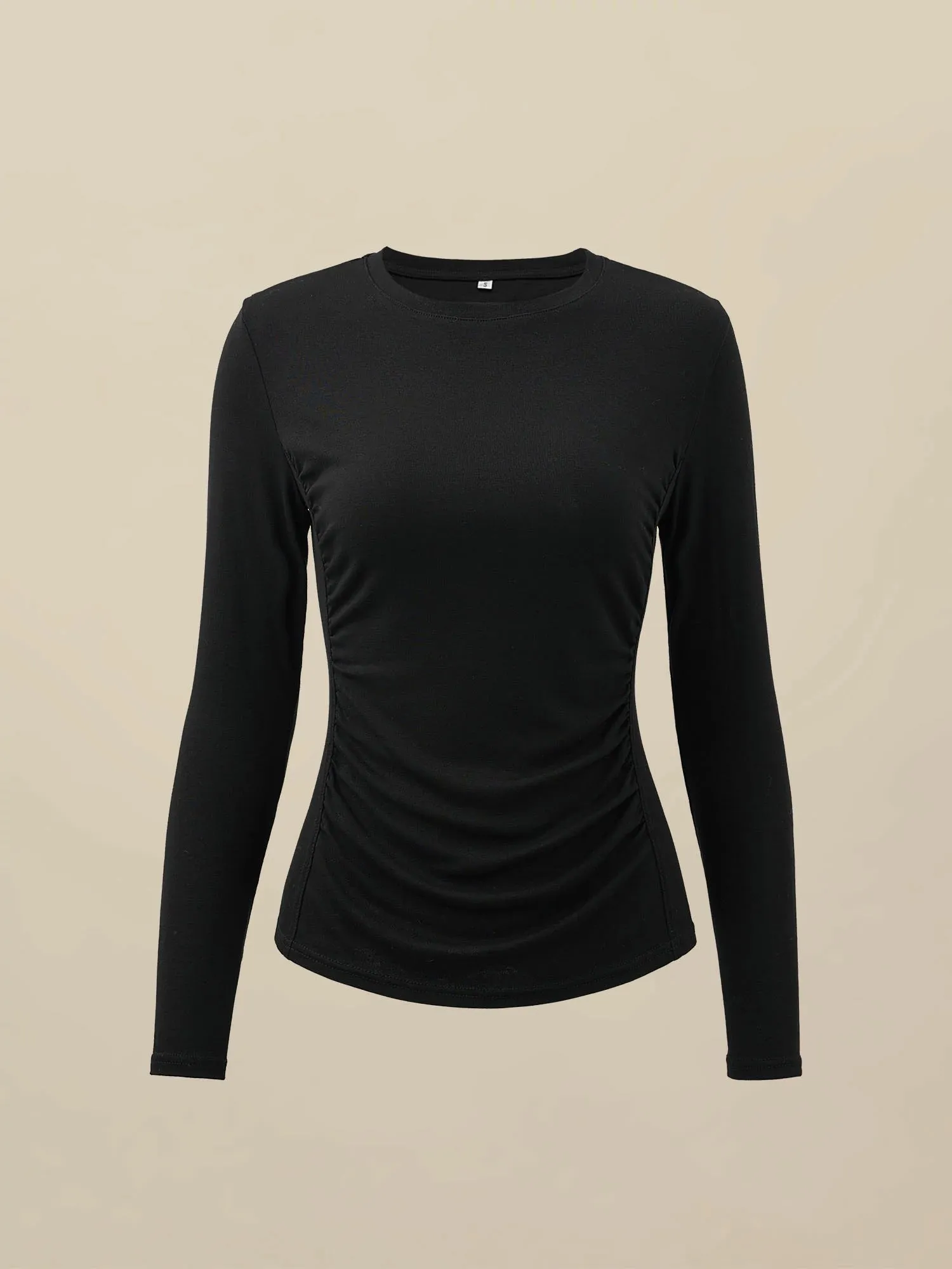 Amoretu Cotton Long Sleeve Pleated Top