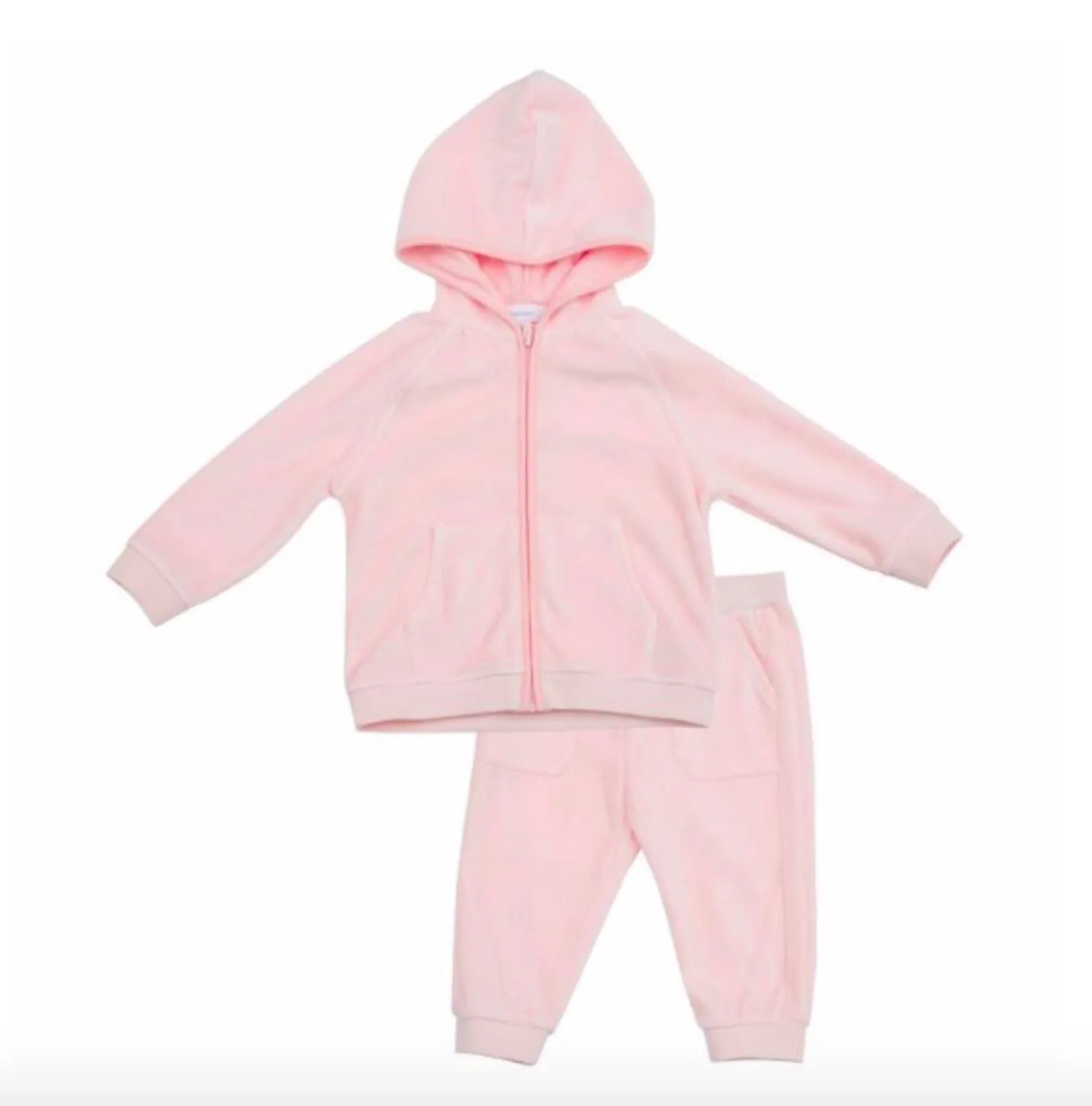 Angel Dear Baby Girls Pink Velour Jogging Lounge Set