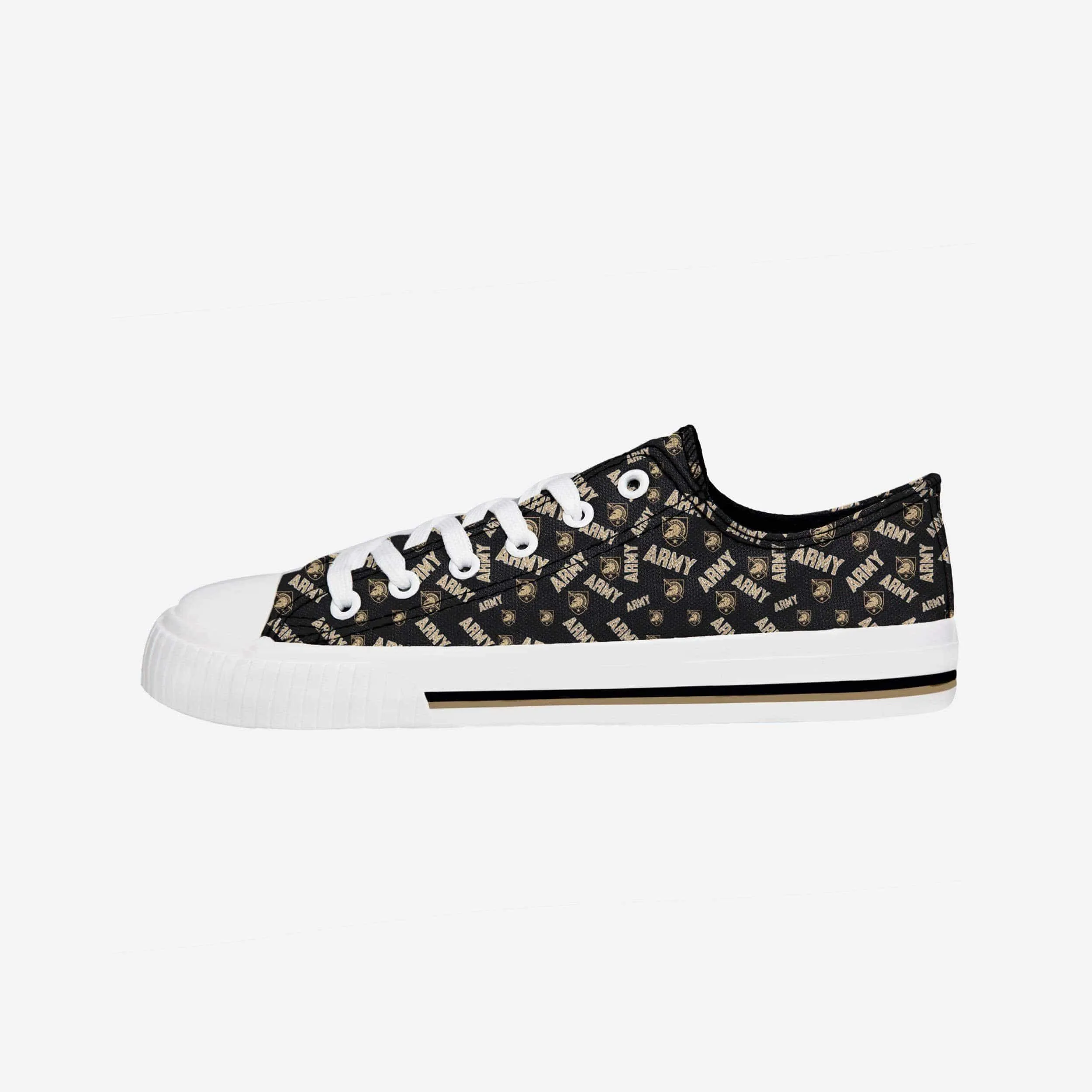 Army Black Knights Womens Low Top Repeat Print Canvas Shoe