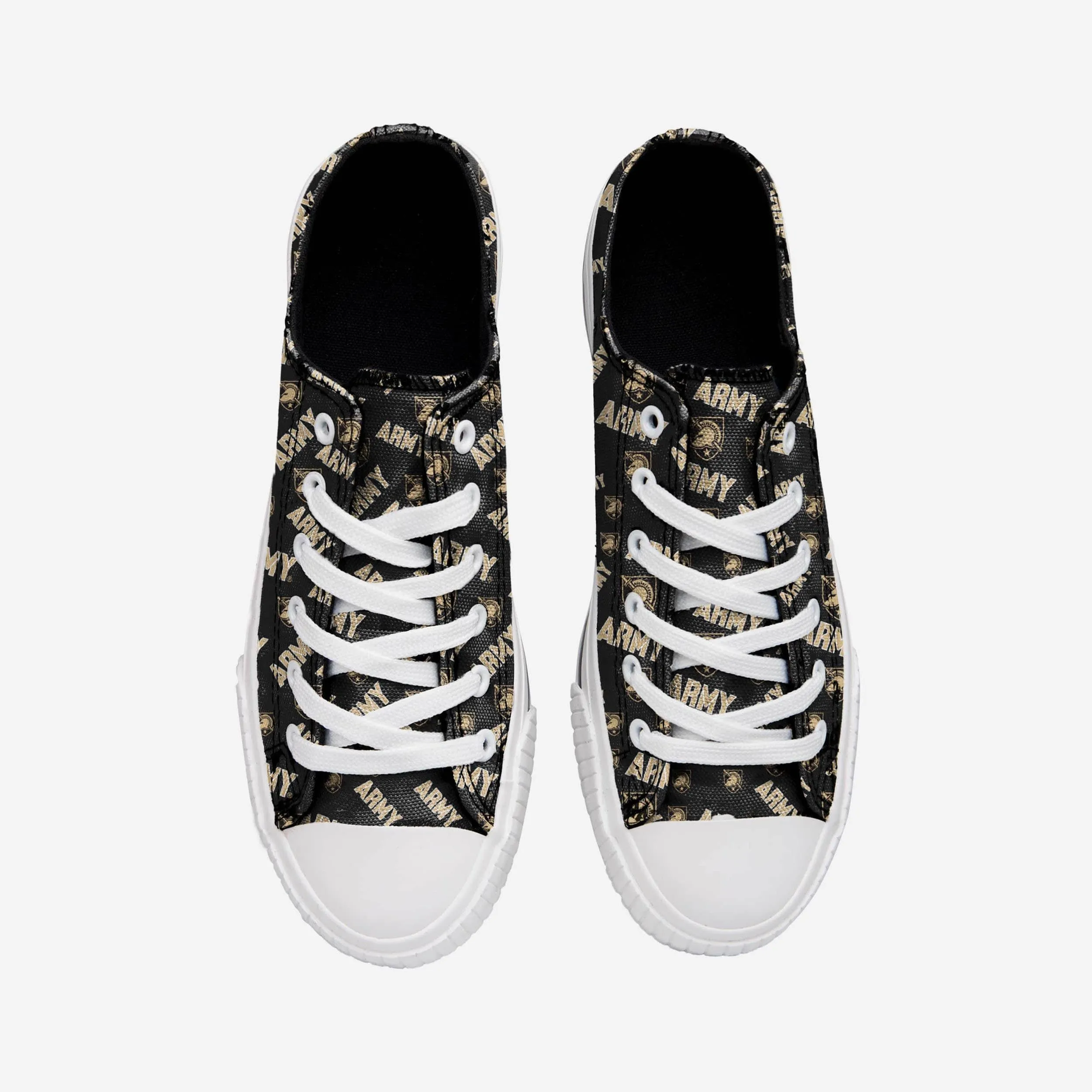 Army Black Knights Womens Low Top Repeat Print Canvas Shoe