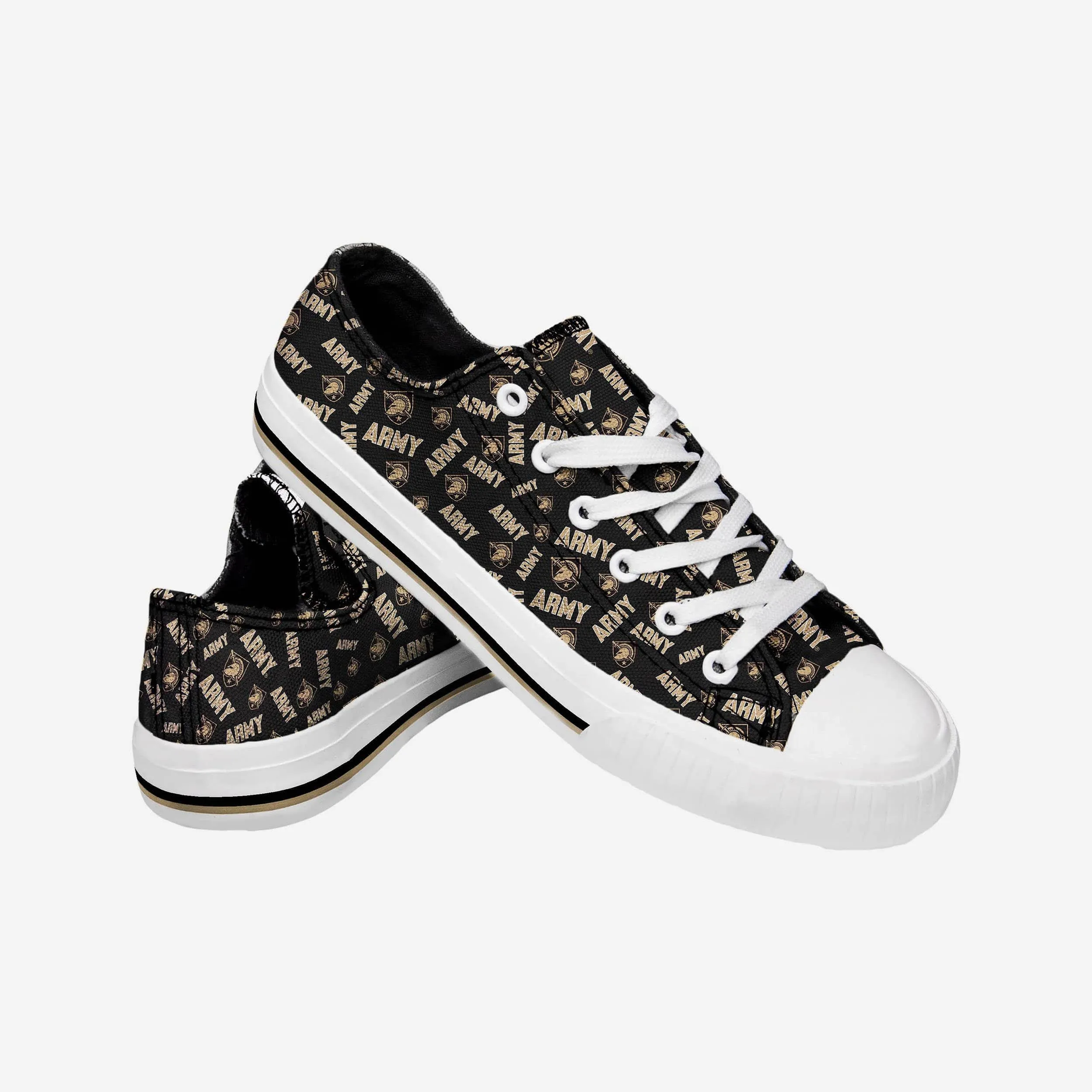 Army Black Knights Womens Low Top Repeat Print Canvas Shoe