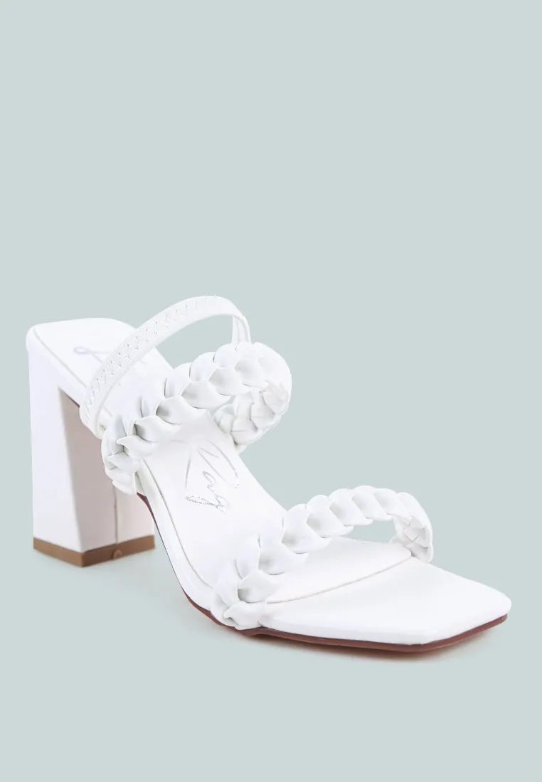 Arnie Braided Straps Block Heeled Sandals