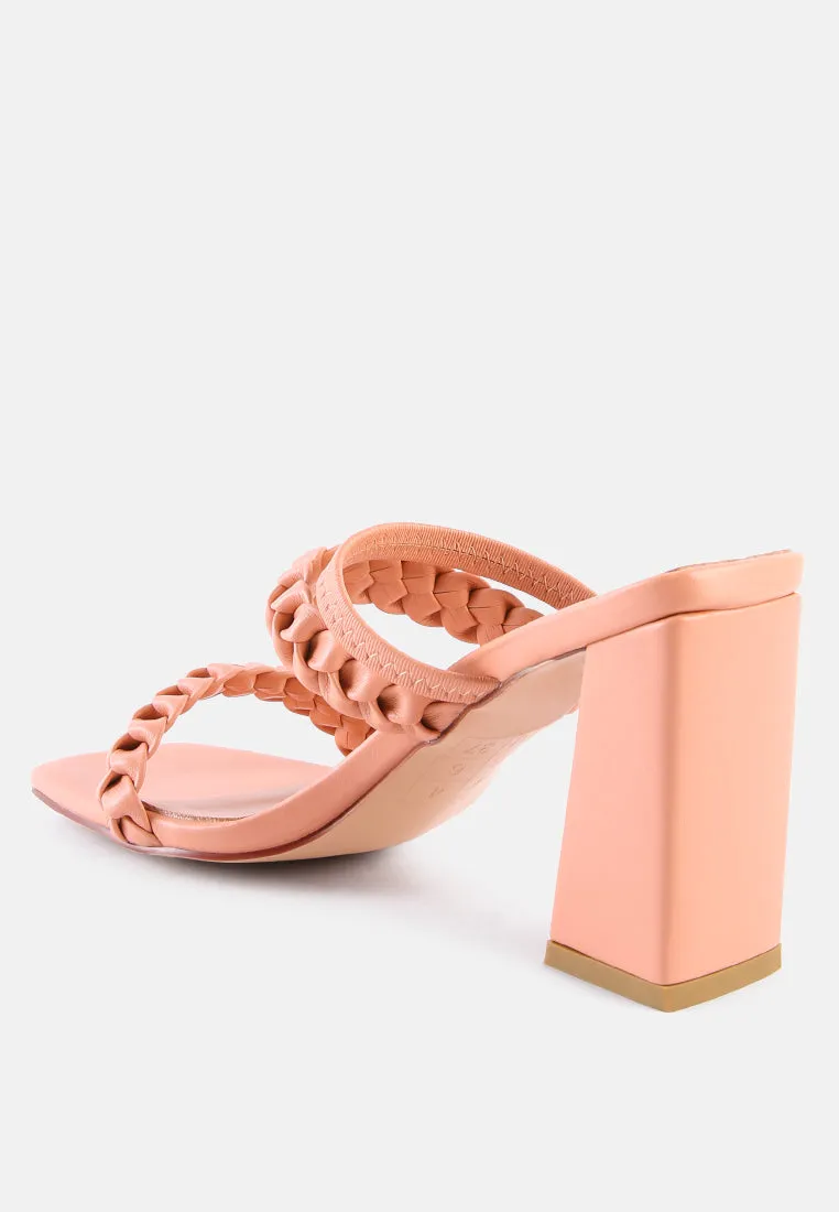 Arnie Braided Straps Block Heeled Sandals