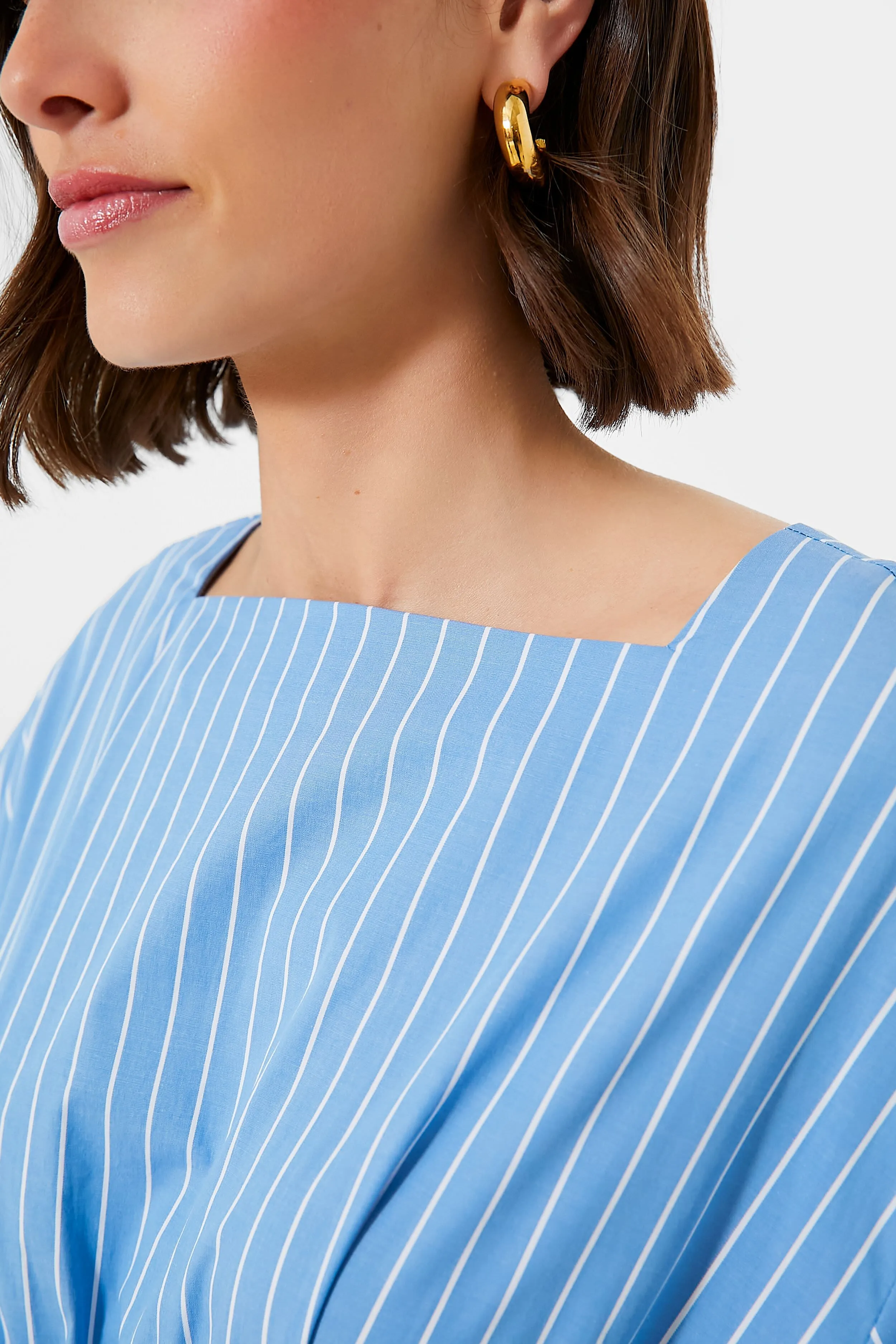 Azure Pinstripe Amy Dress