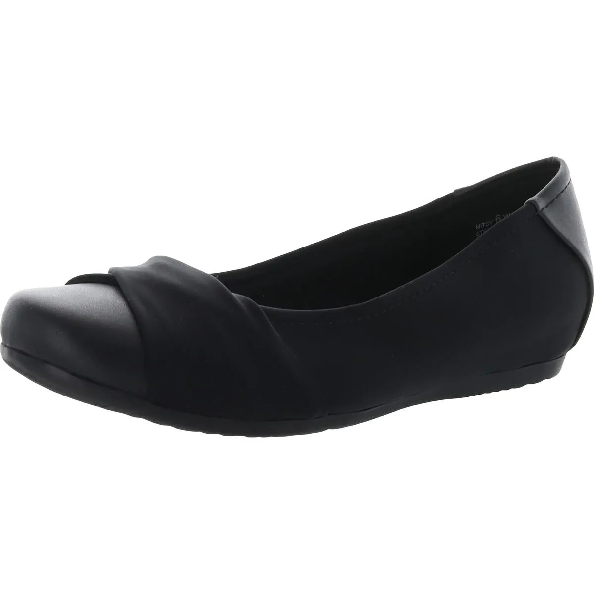 Baretraps Womens Mitsy Faux Leather Twist Front Ballet Flats