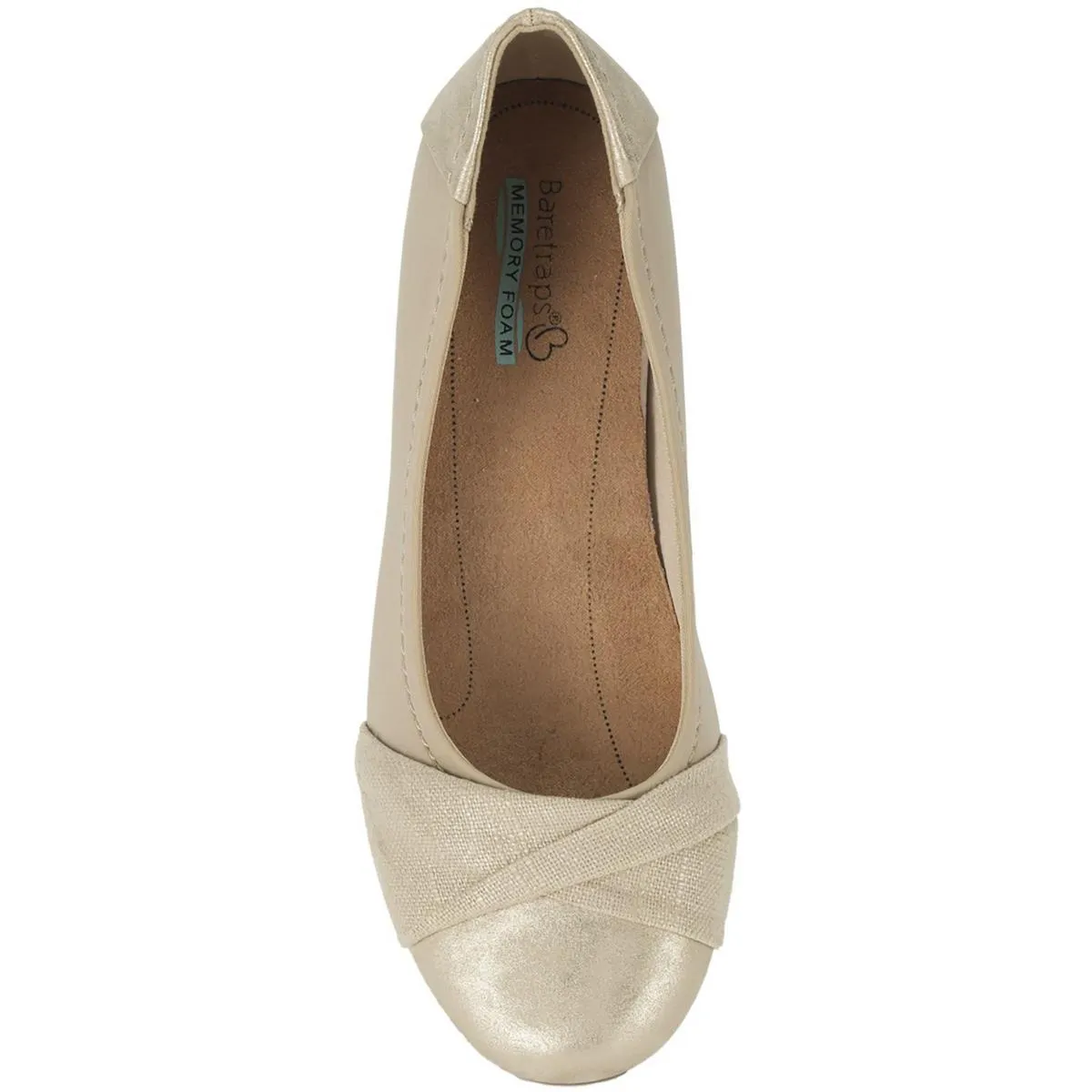 Baretraps Womens Mitsy Faux Leather Twist Front Ballet Flats