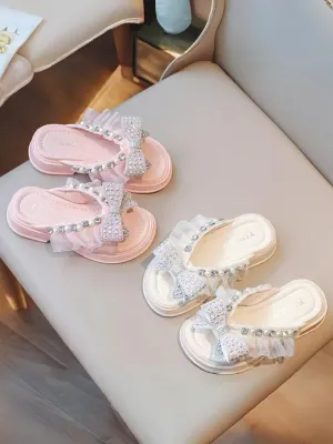 Bedazzled Baby Crystal And Pearl Sandals By Liv And Mia