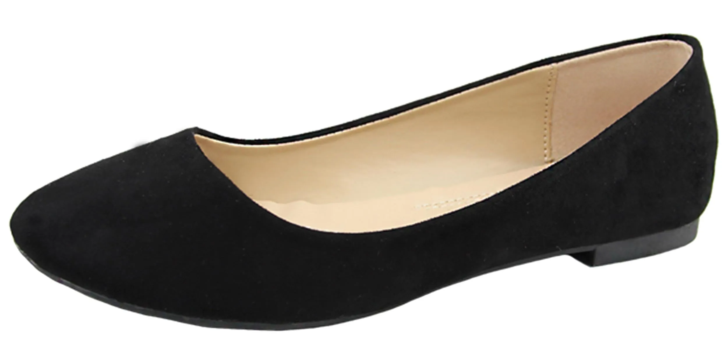 Bella Marie Women's Classic Slip On Round Toe Ballet Flat