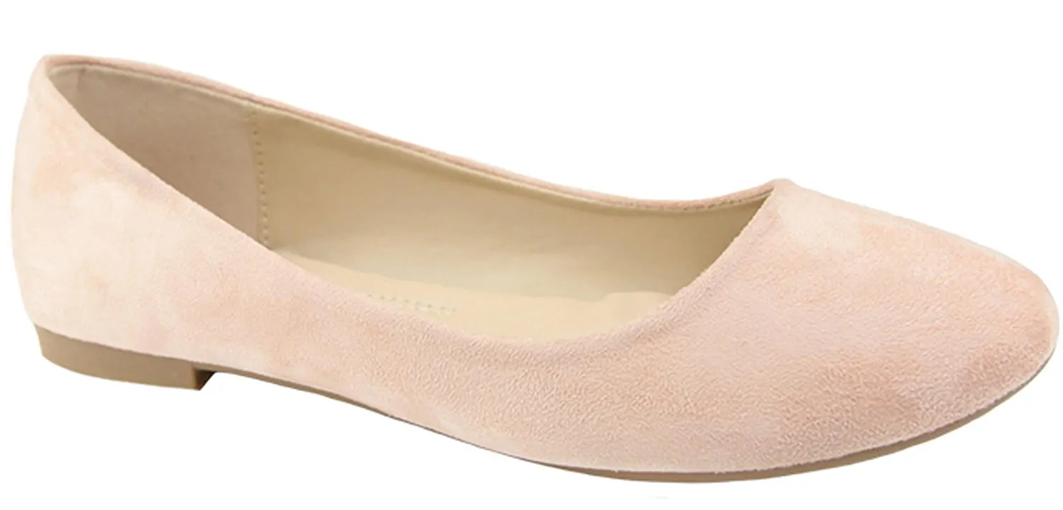 Bella Marie Women's Classic Slip On Round Toe Ballet Flat