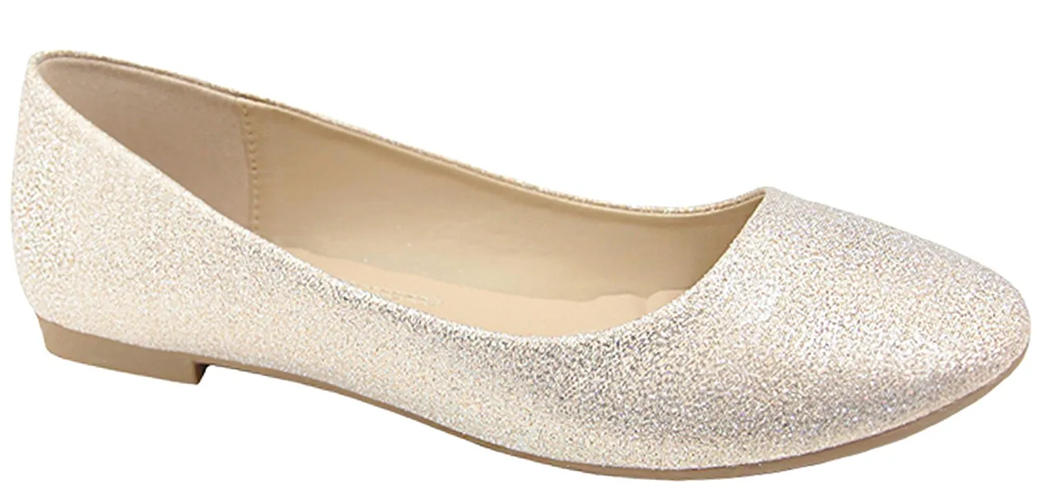 Bella Marie Women's Classic Slip On Round Toe Ballet Flat