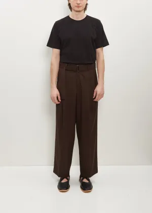 Belted Wide Straight Trousers