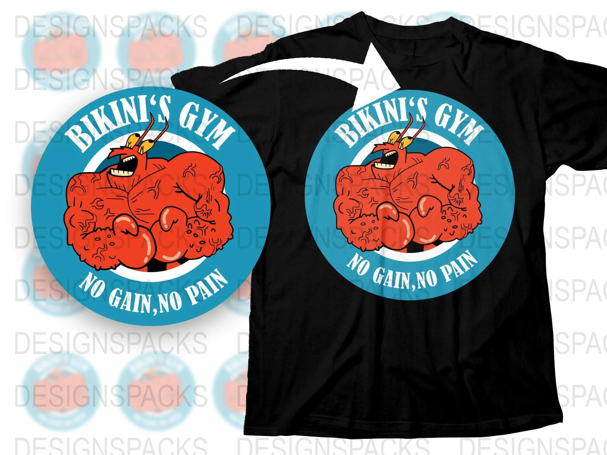 Bikini's Gym No Gain No Pain Png Digital Download