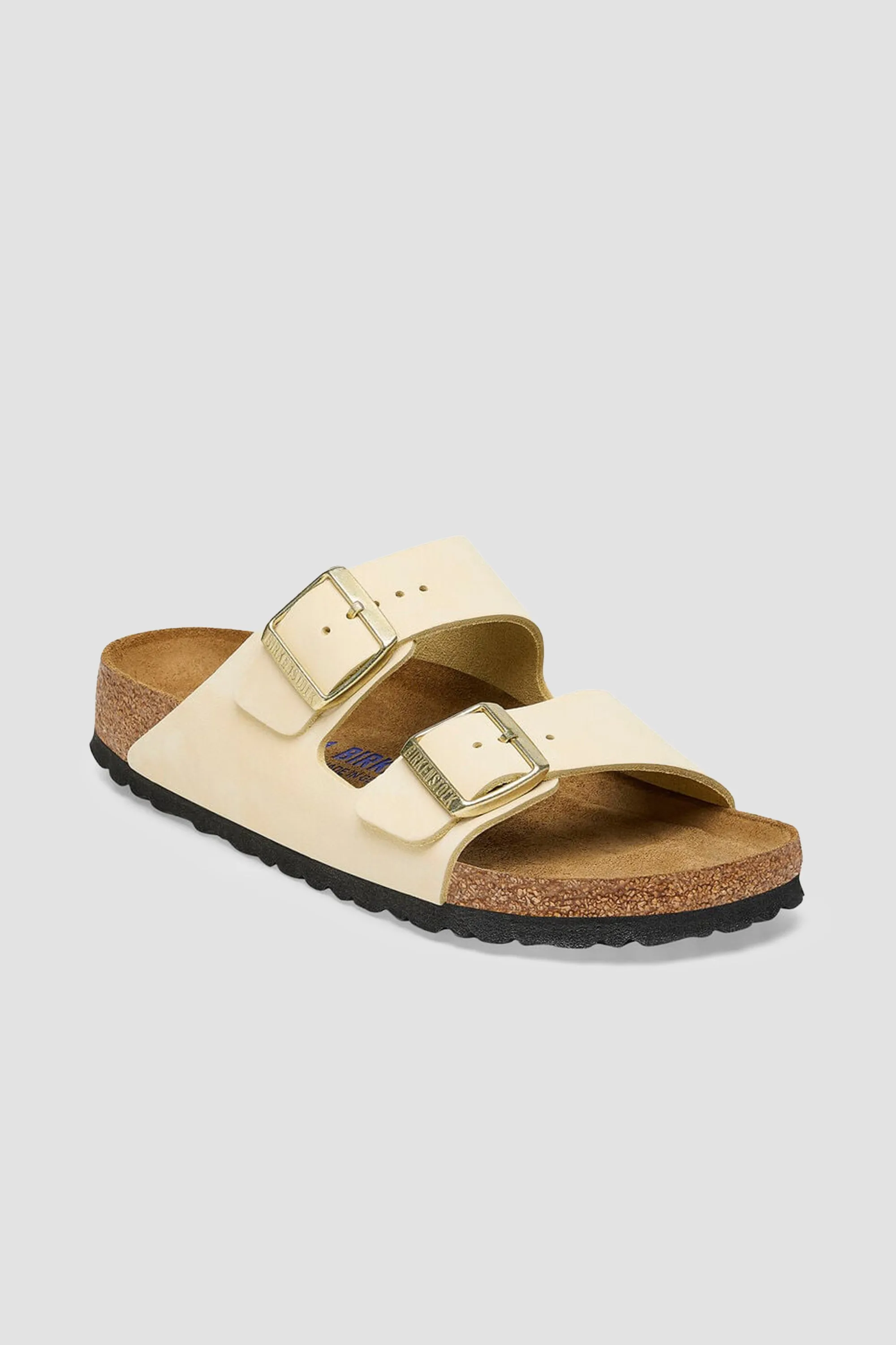 Birkenstock Unisex Arizona SFB Nubuck Leather in Ecru