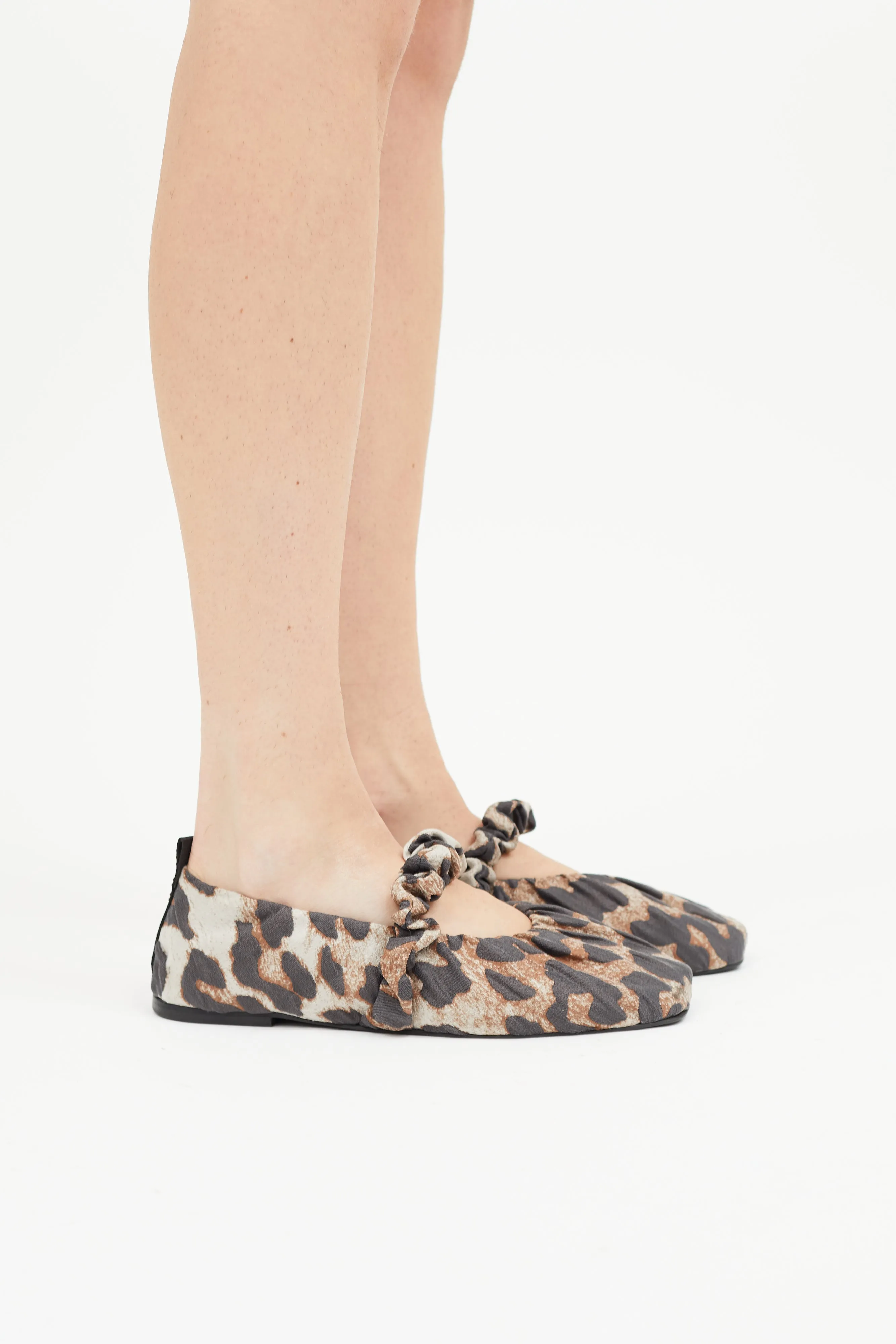 Black & Brown Jacquard Ballet Flat