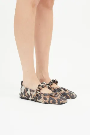 Black & Brown Jacquard Ballet Flat