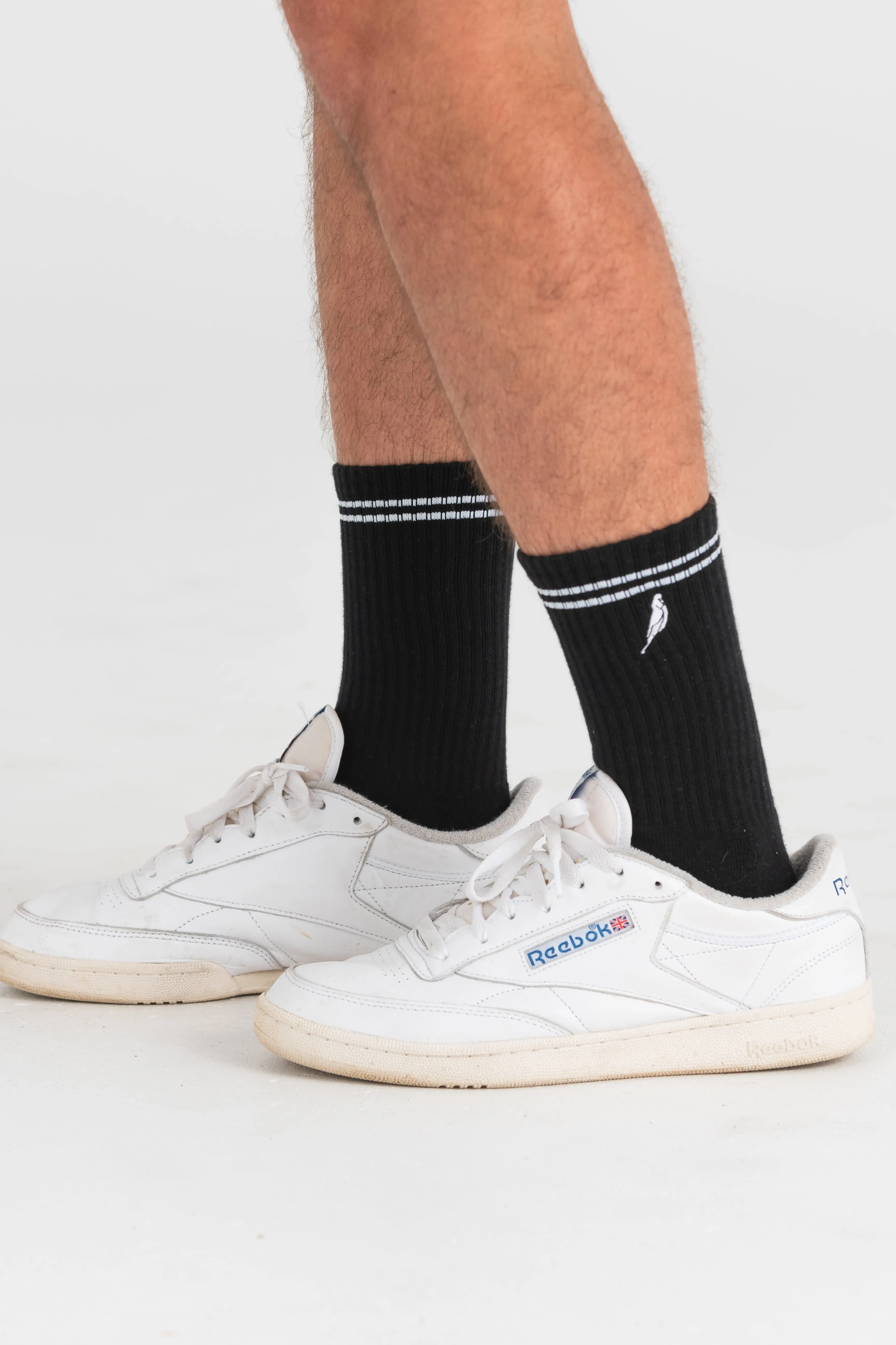 Black Budgy Crew Socks