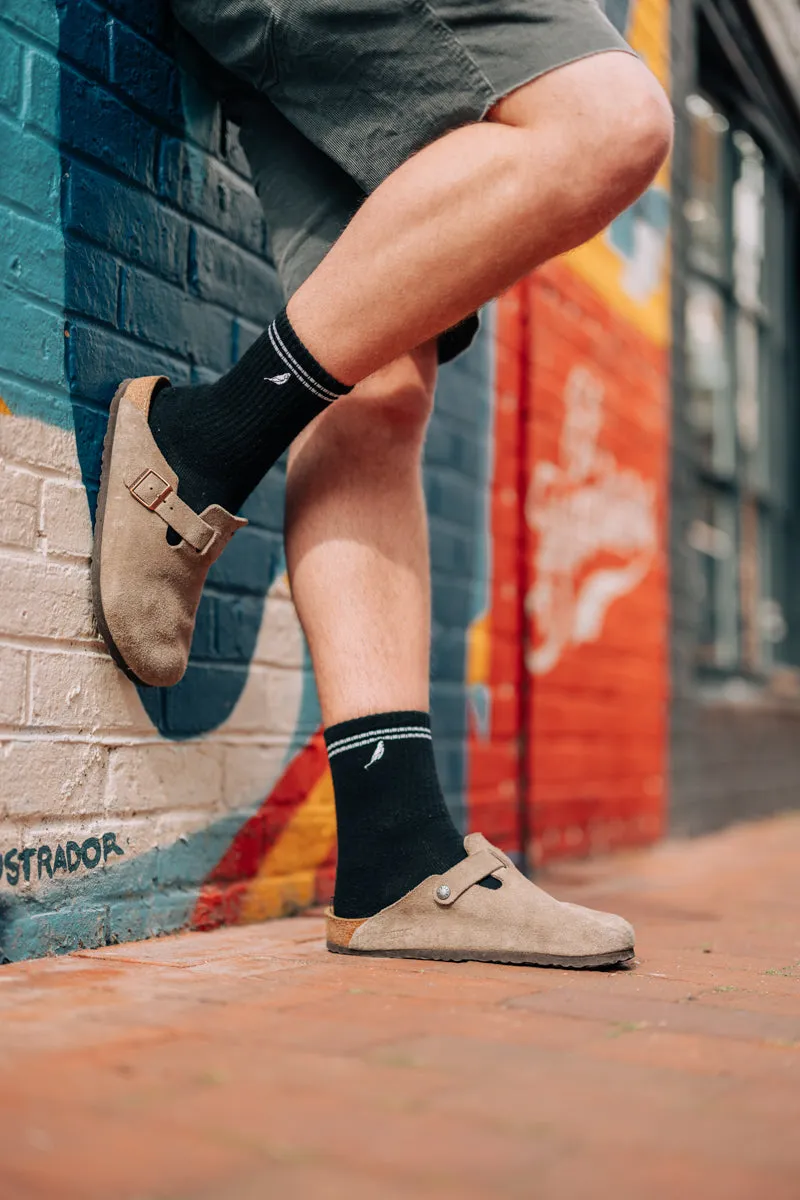 Black Budgy Crew Socks