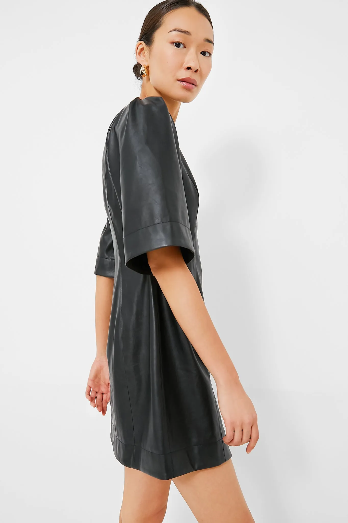 Black Leather Ariella Dress