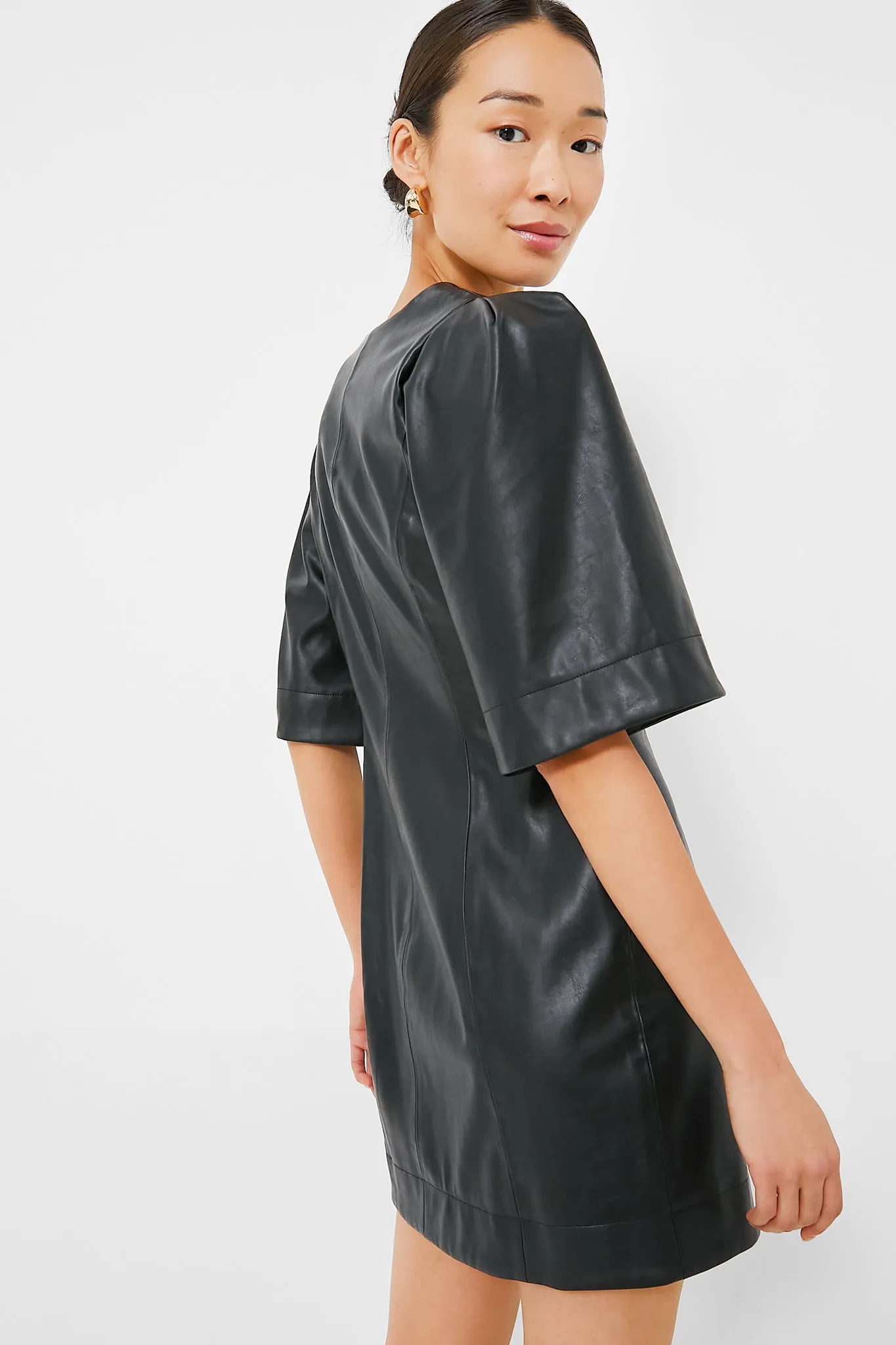 Black Leather Ariella Dress