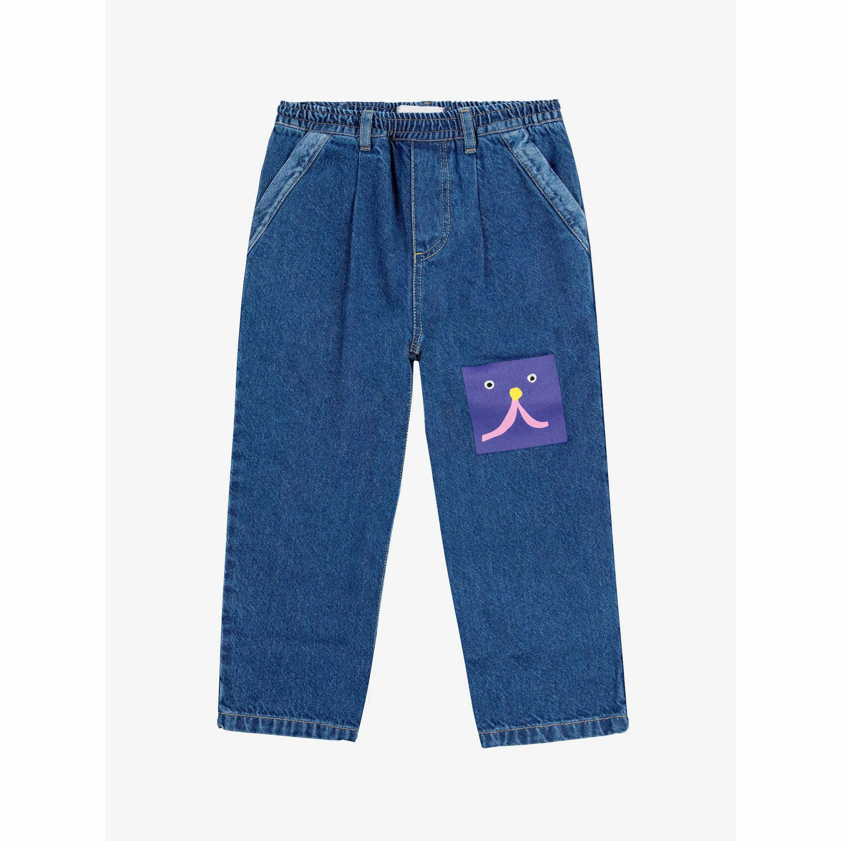 Bobo Choses - Funny Face denim jogging pants