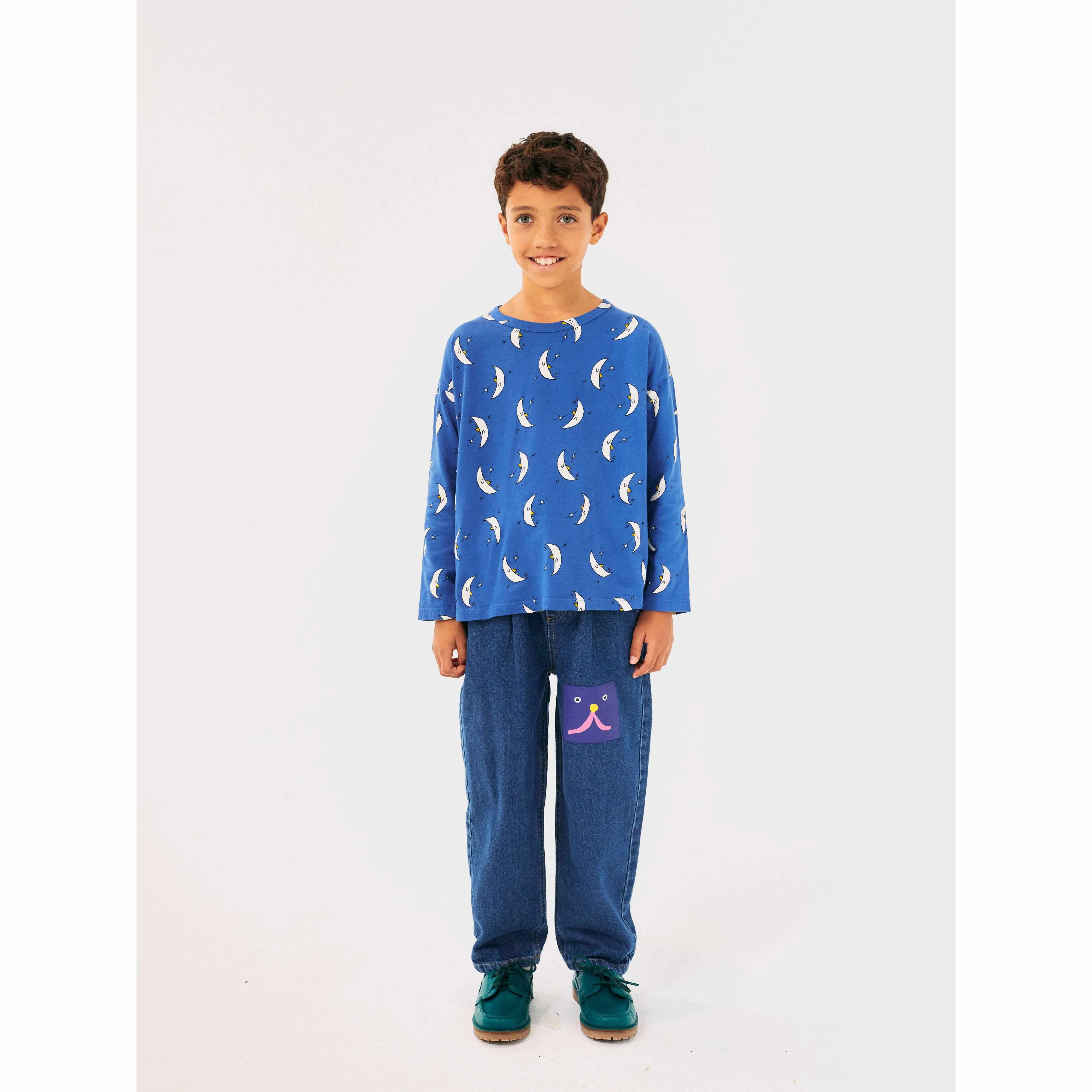 Bobo Choses - Funny Face denim jogging pants