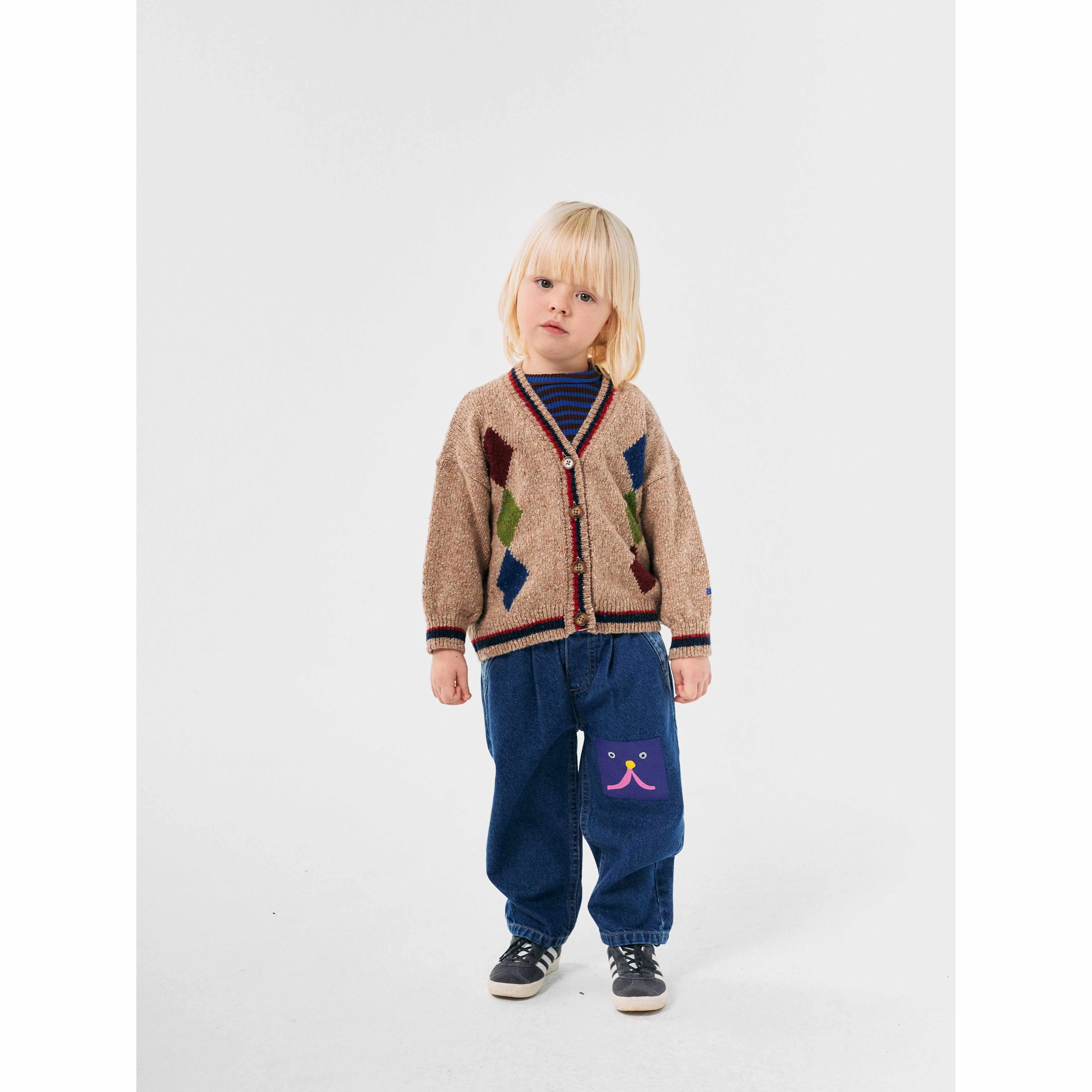 Bobo Choses - Funny Face denim jogging pants