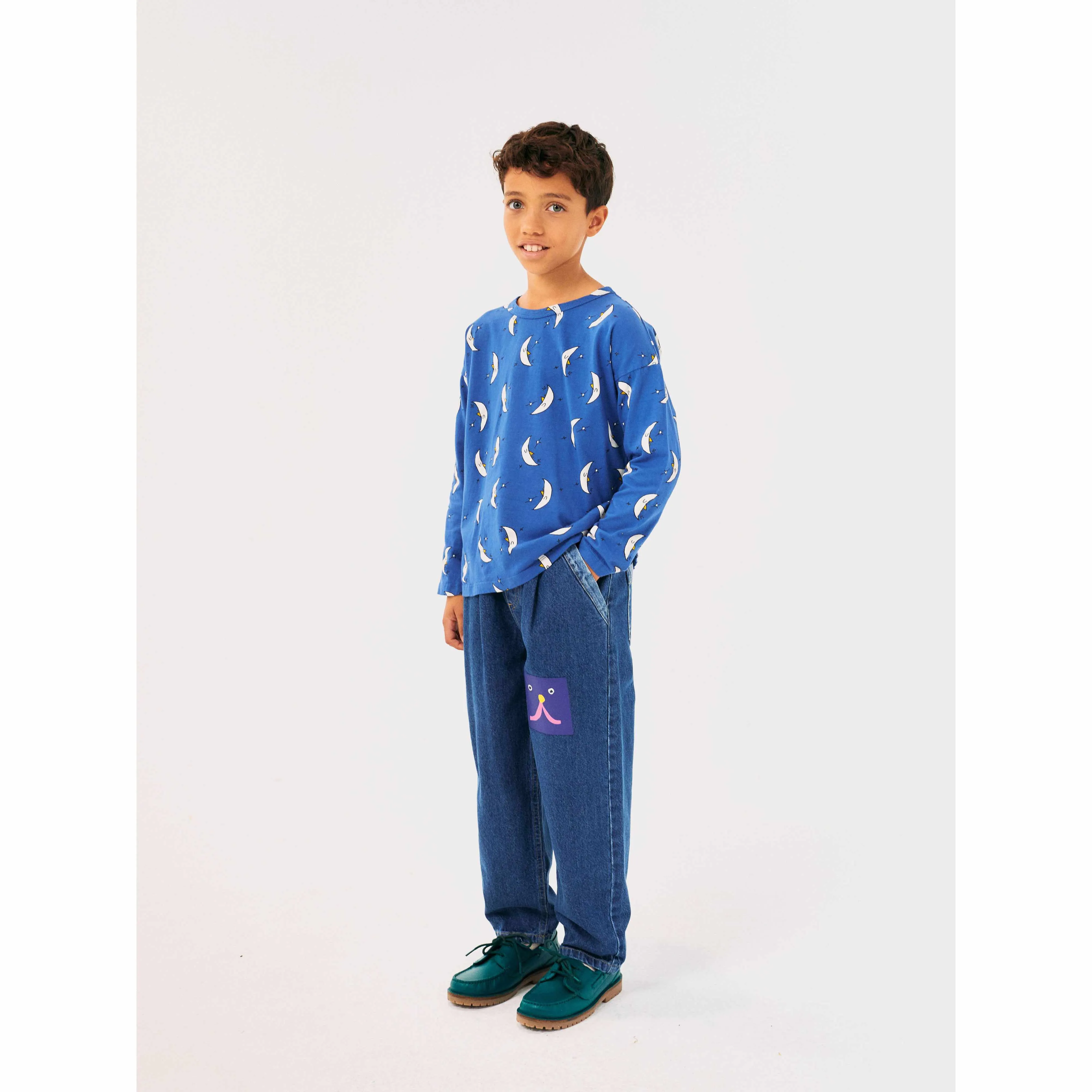 Bobo Choses - Funny Face denim jogging pants