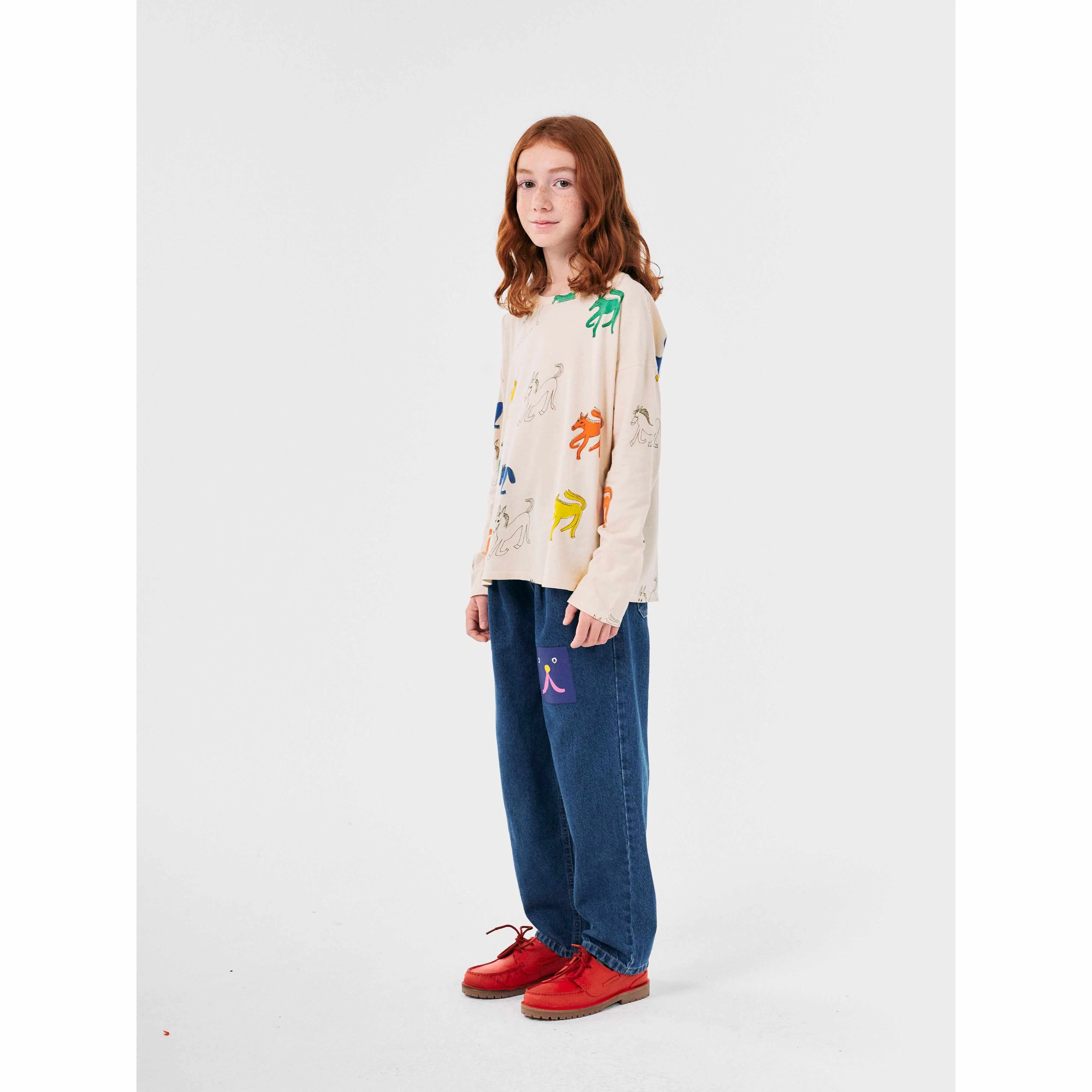 Bobo Choses - Funny Face denim jogging pants