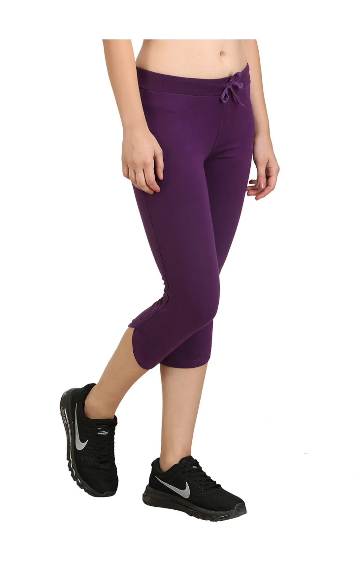 Bodyactive Women Dark Purple Capris-LC2-DPU