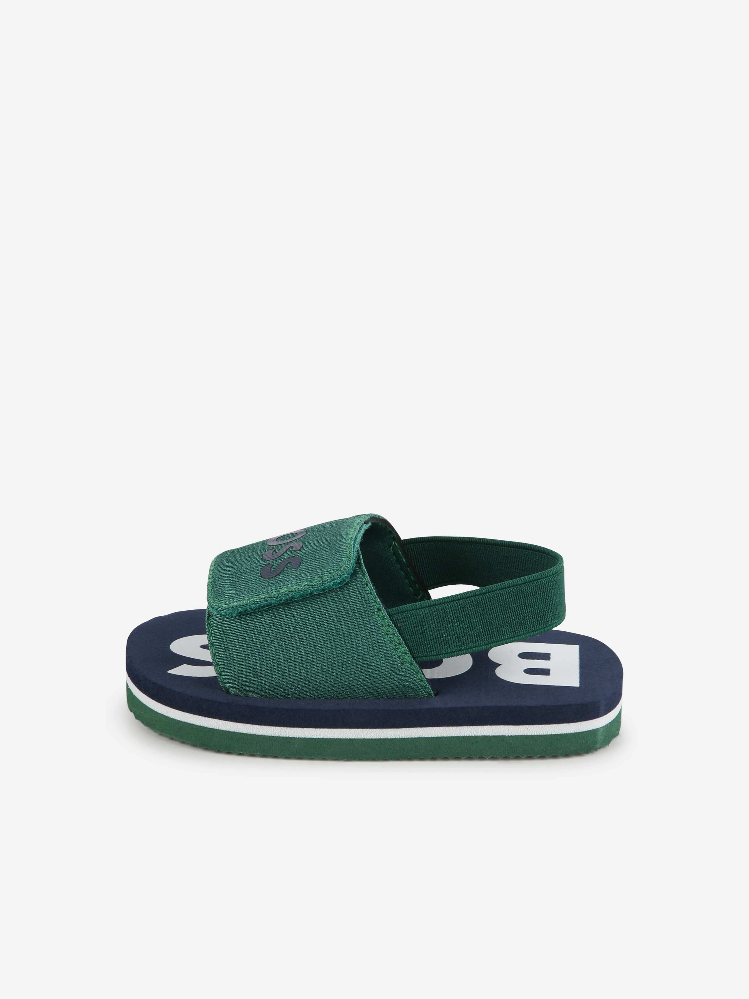 BOSS Boys Logo Sandals in Green