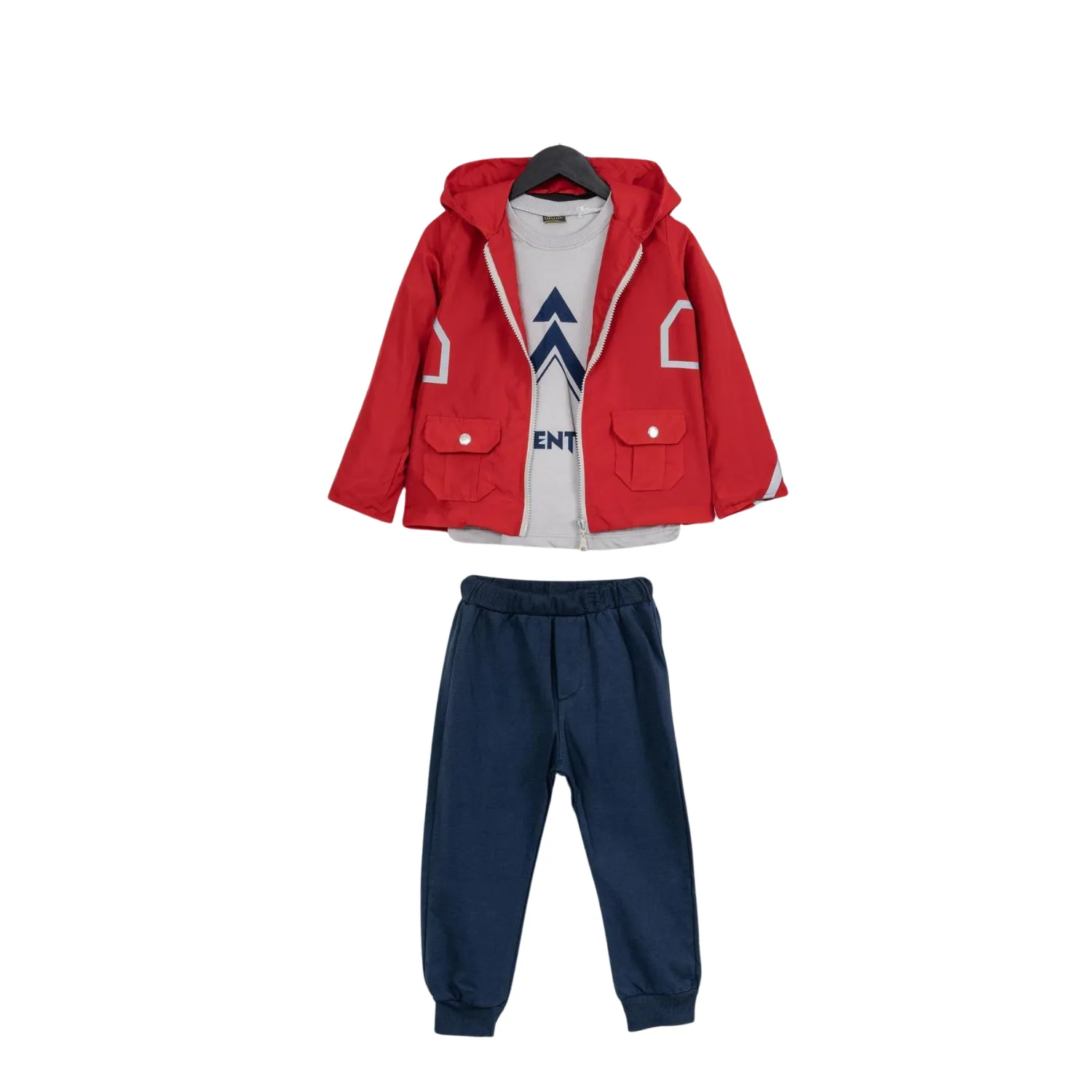 Boys red jacket casual set