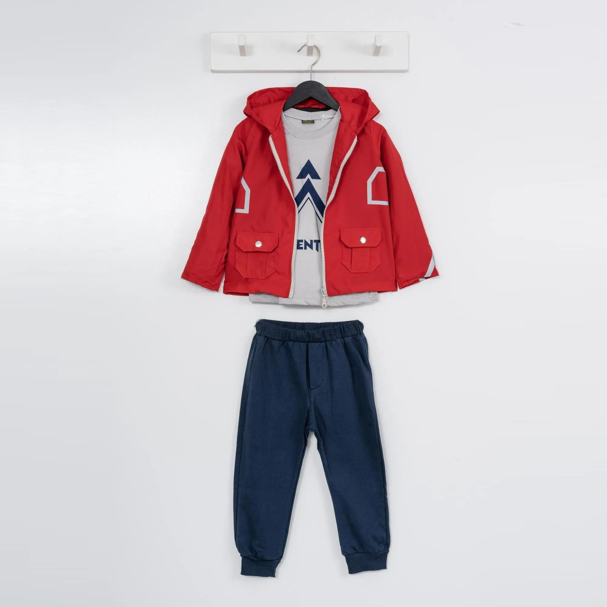 Boys red jacket casual set