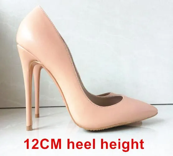 Brand Shoes Woman High Heels Women Shoes Pumps Stilettos Shoes For Women Black High Heels 12CM PU Leather Wedding Shoes B-0051