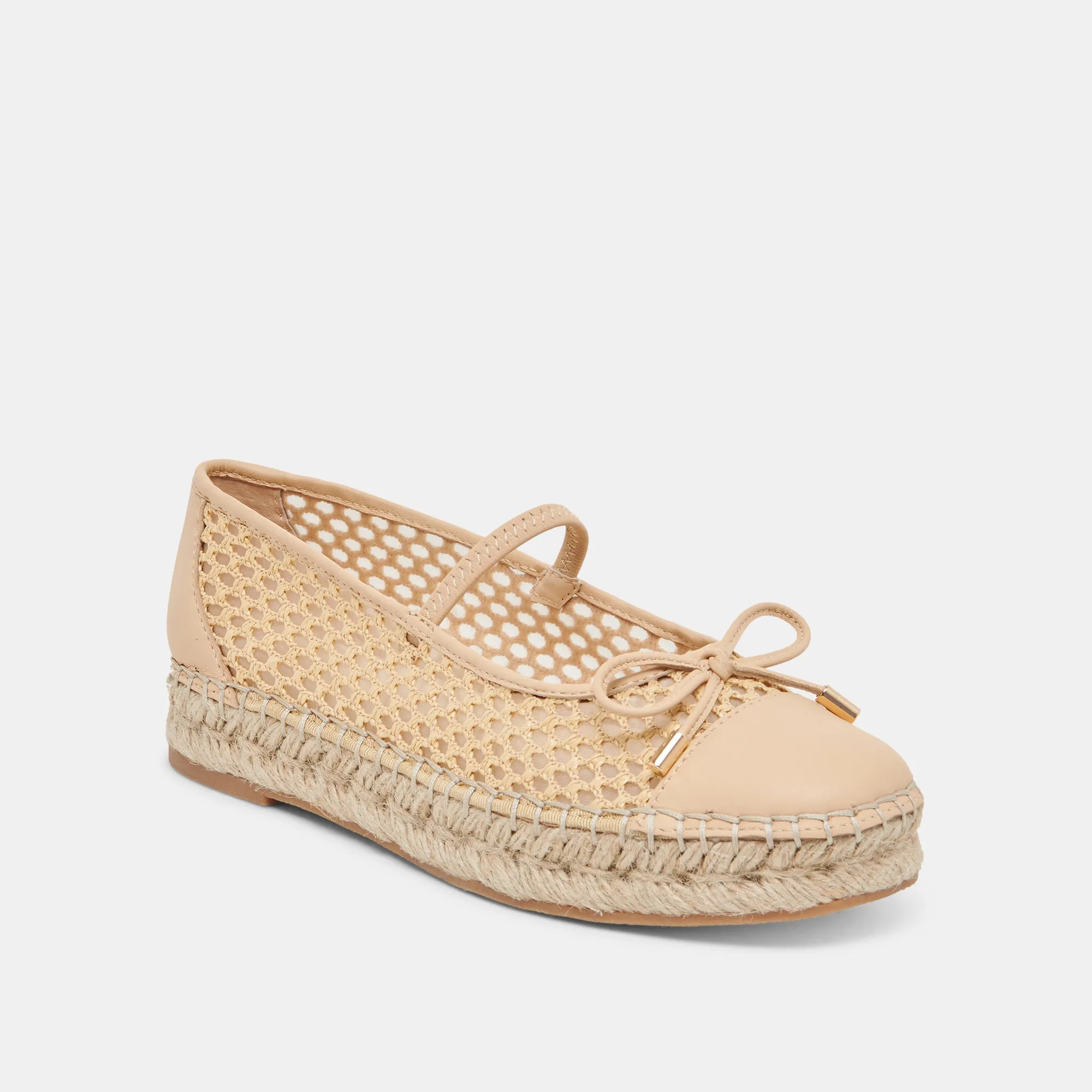 CAMBRE BALLET FLATS LT NATURAL WOVEN MESH