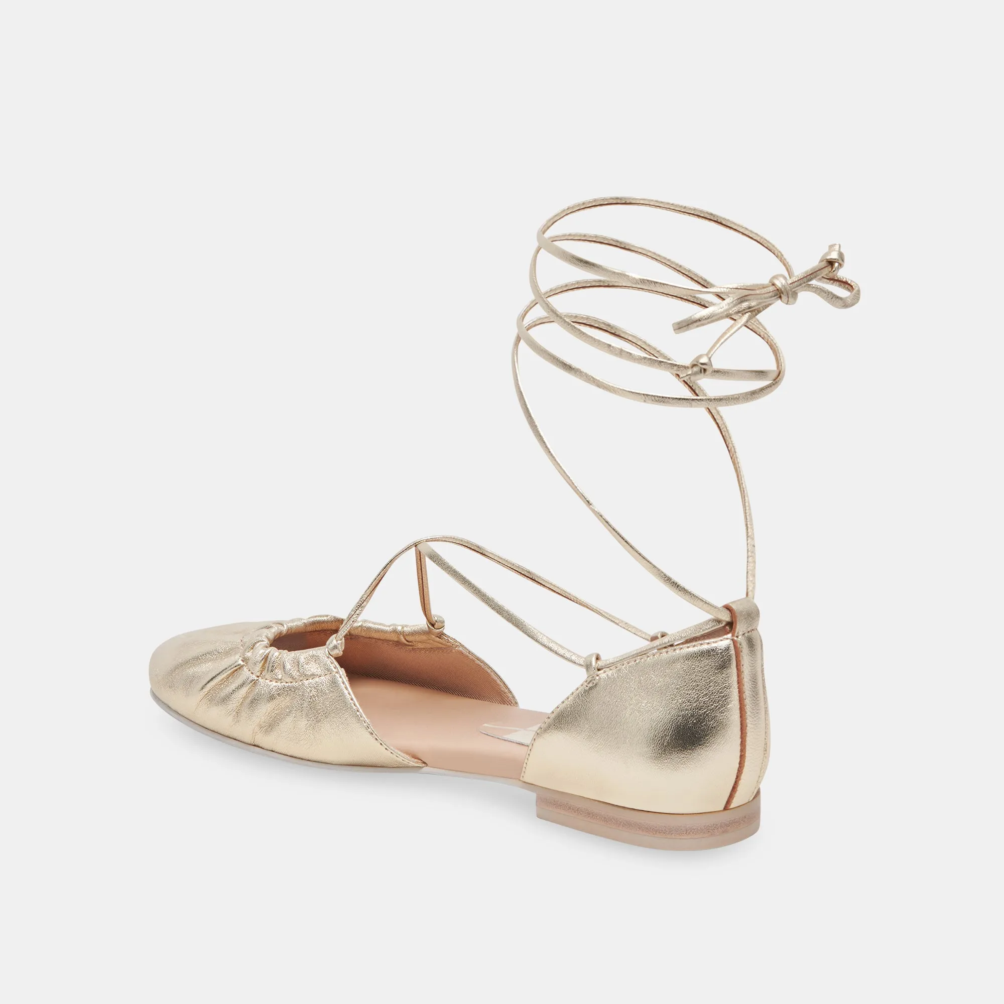 CANCUN BALLET FLATS LIGHT GOLD METALLIC LEATHER