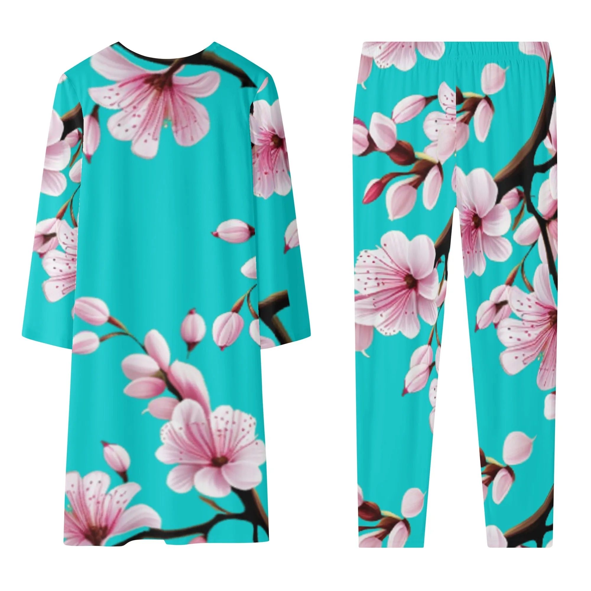 Cherry Blossom Womens Long Sleeve Cardigan and Leggings 2pcs - 4 colors