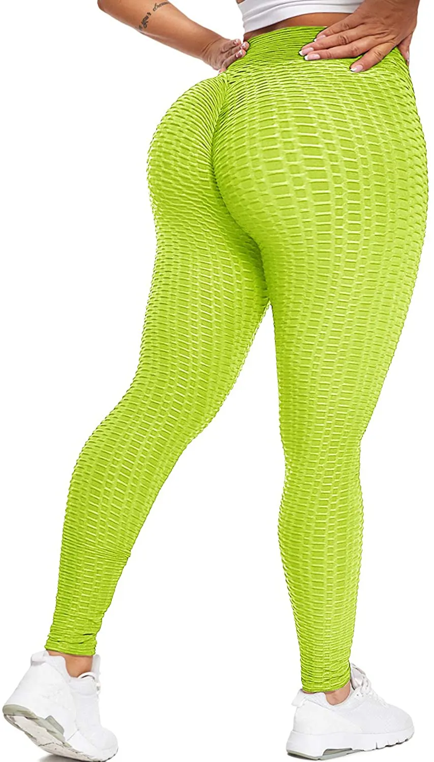 Chriamille Booty Lifting TIK Tok Leggings for Women Booty Lift High Waisted Scrunch Butt Textured Leggings