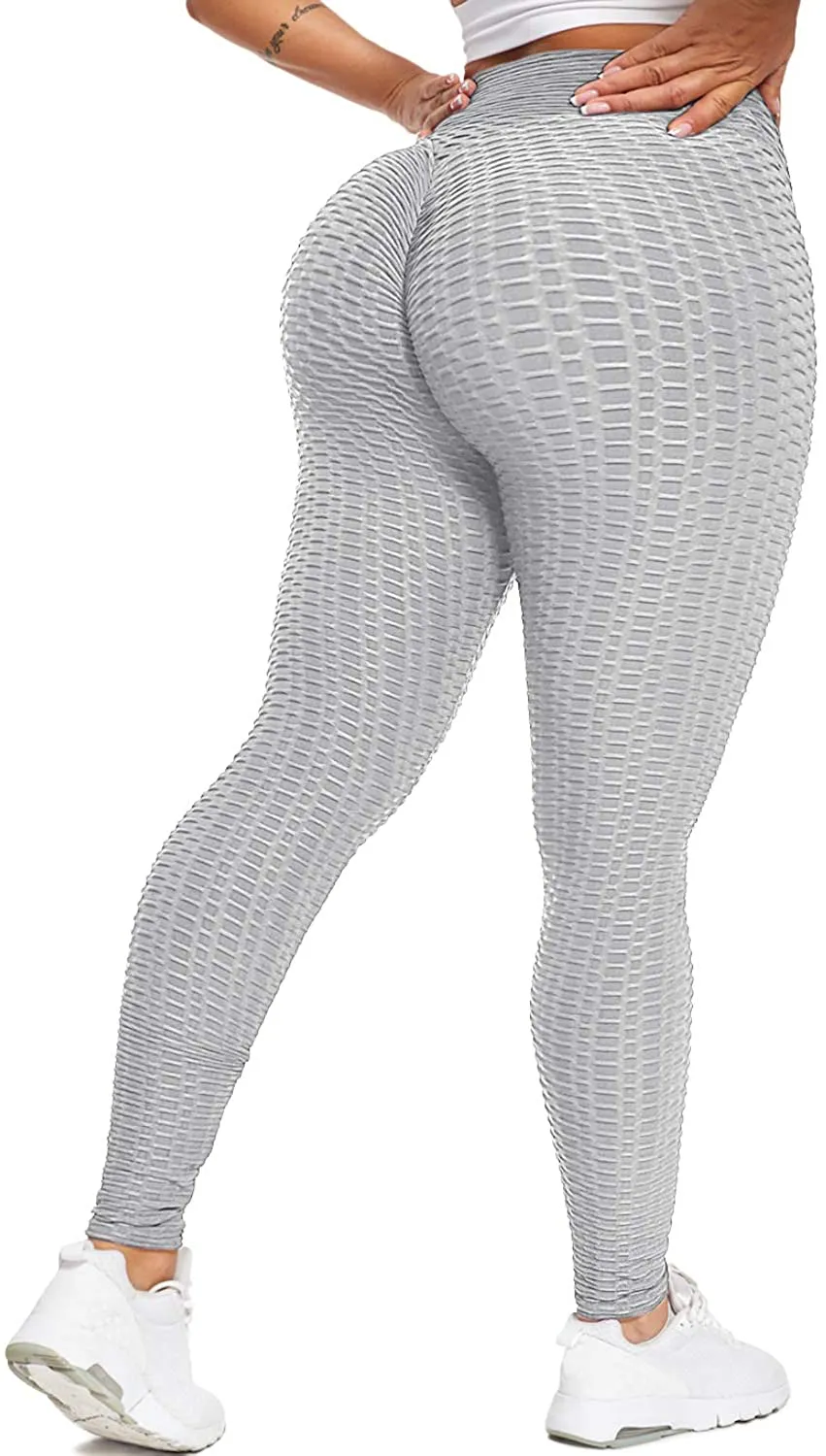 Chriamille Booty Lifting TIK Tok Leggings for Women Booty Lift High Waisted Scrunch Butt Textured Leggings