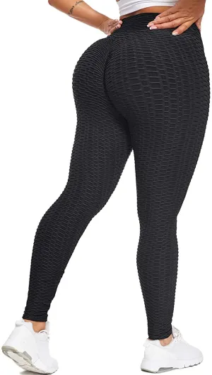 Chriamille Booty Lifting TIK Tok Leggings for Women Booty Lift High Waisted Scrunch Butt Textured Leggings